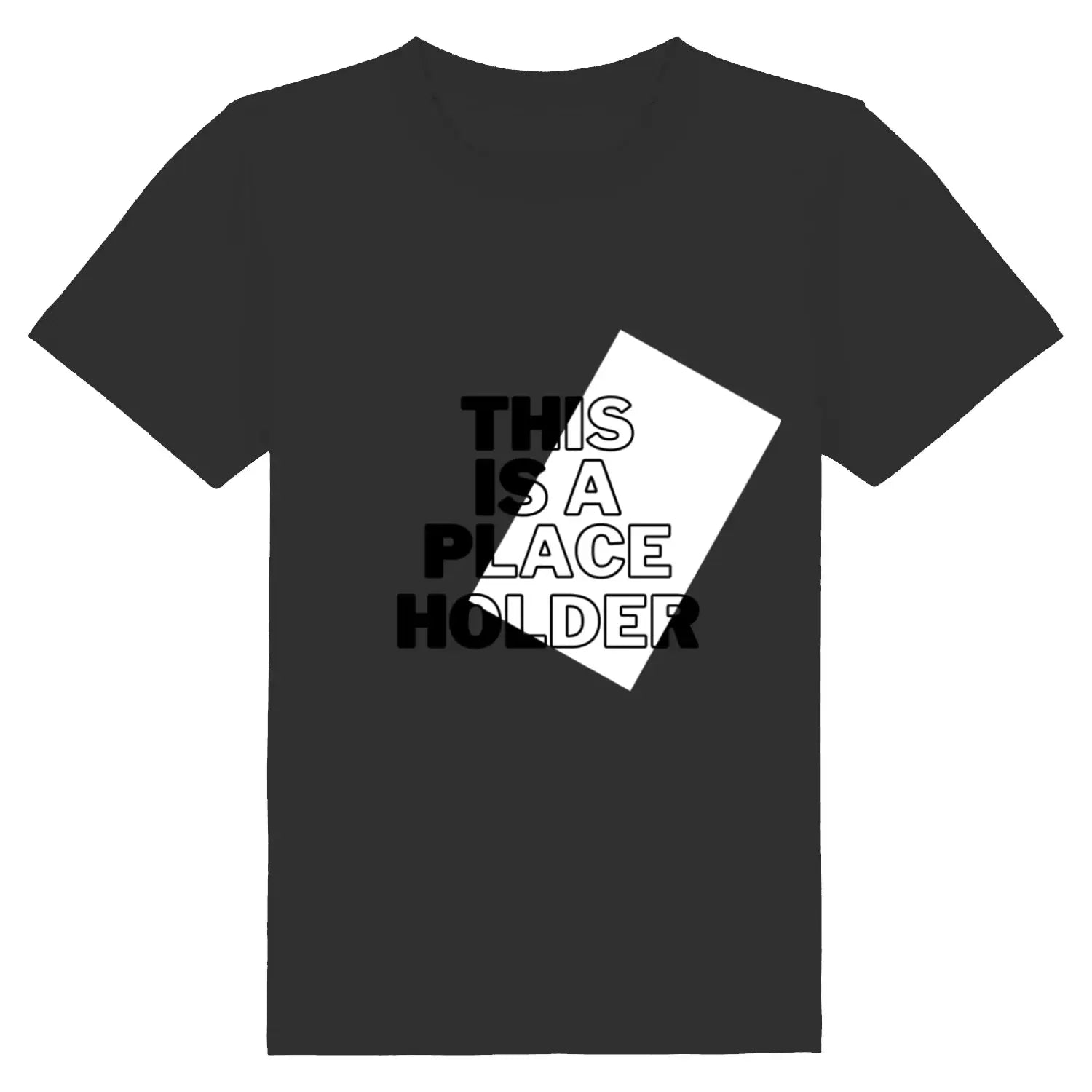 Kids mini creator 2.0 organic cotton t-shirt in black with bold white and black placeholder graphic on the chest